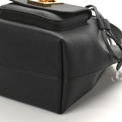 Louis Vuitton Calfskin Lockme Bucket MM Black 8 of 8