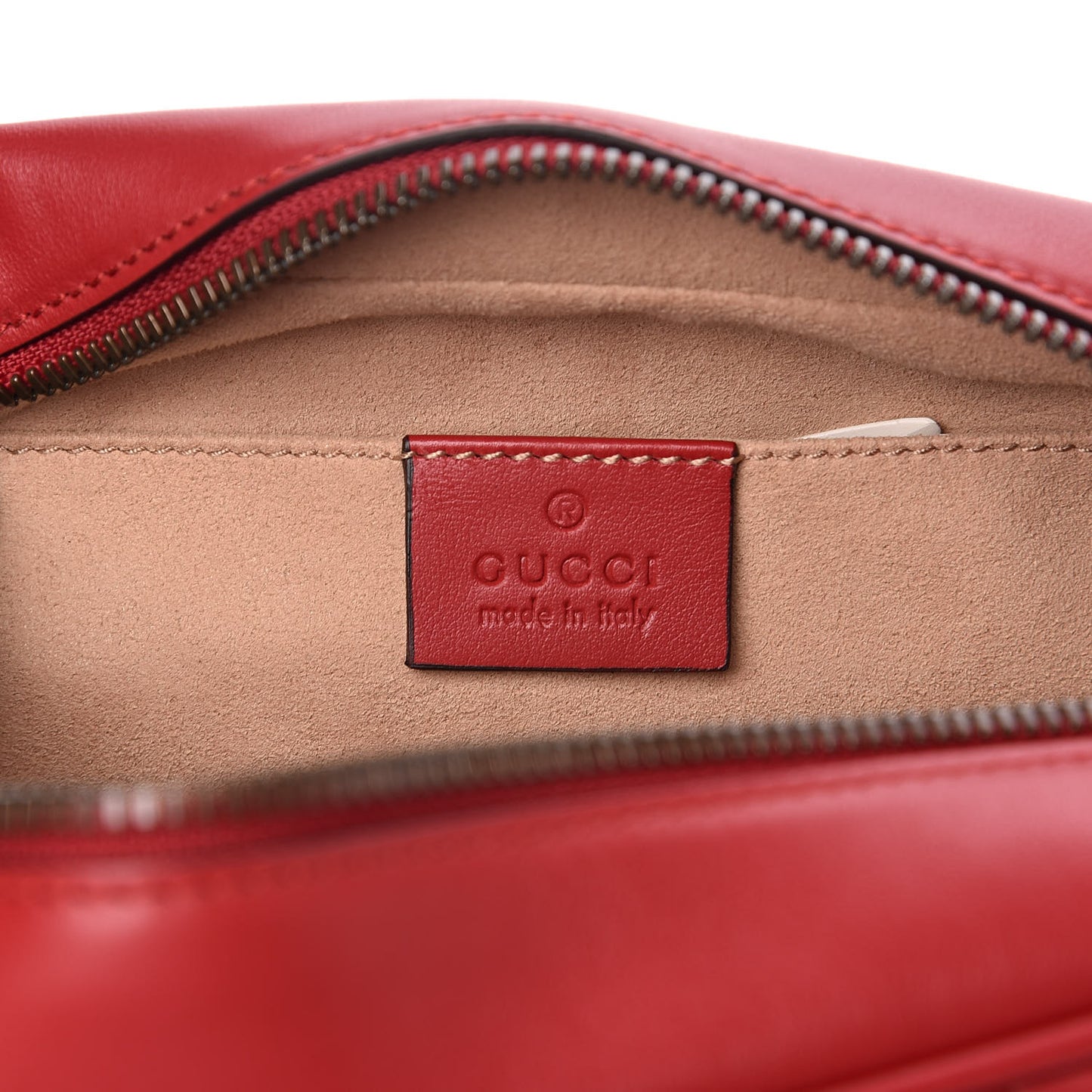 Calfskin Matelasse Small GG Marmont Chain Shoulder Bag Hibiscus Red