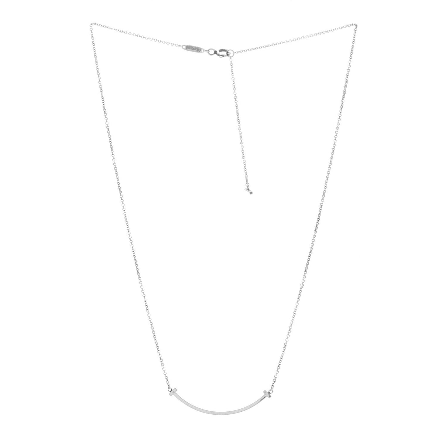 Sterling Silver Small T Smile Pendant Necklace