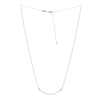 Tiffany Sterling Silver Small T Smile Pendant Necklace 3 of 6