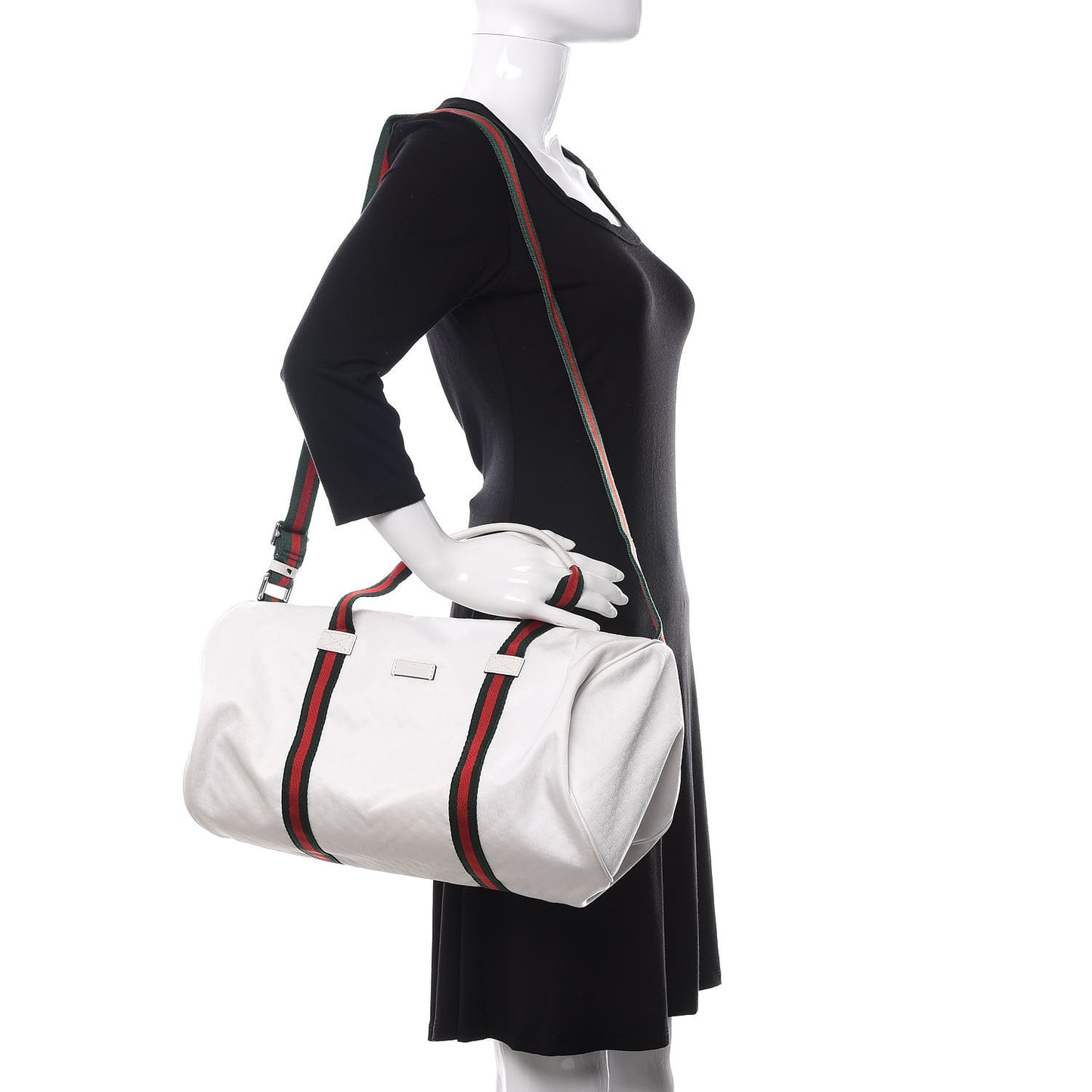 Nylon Microguccissima Gym Bag White