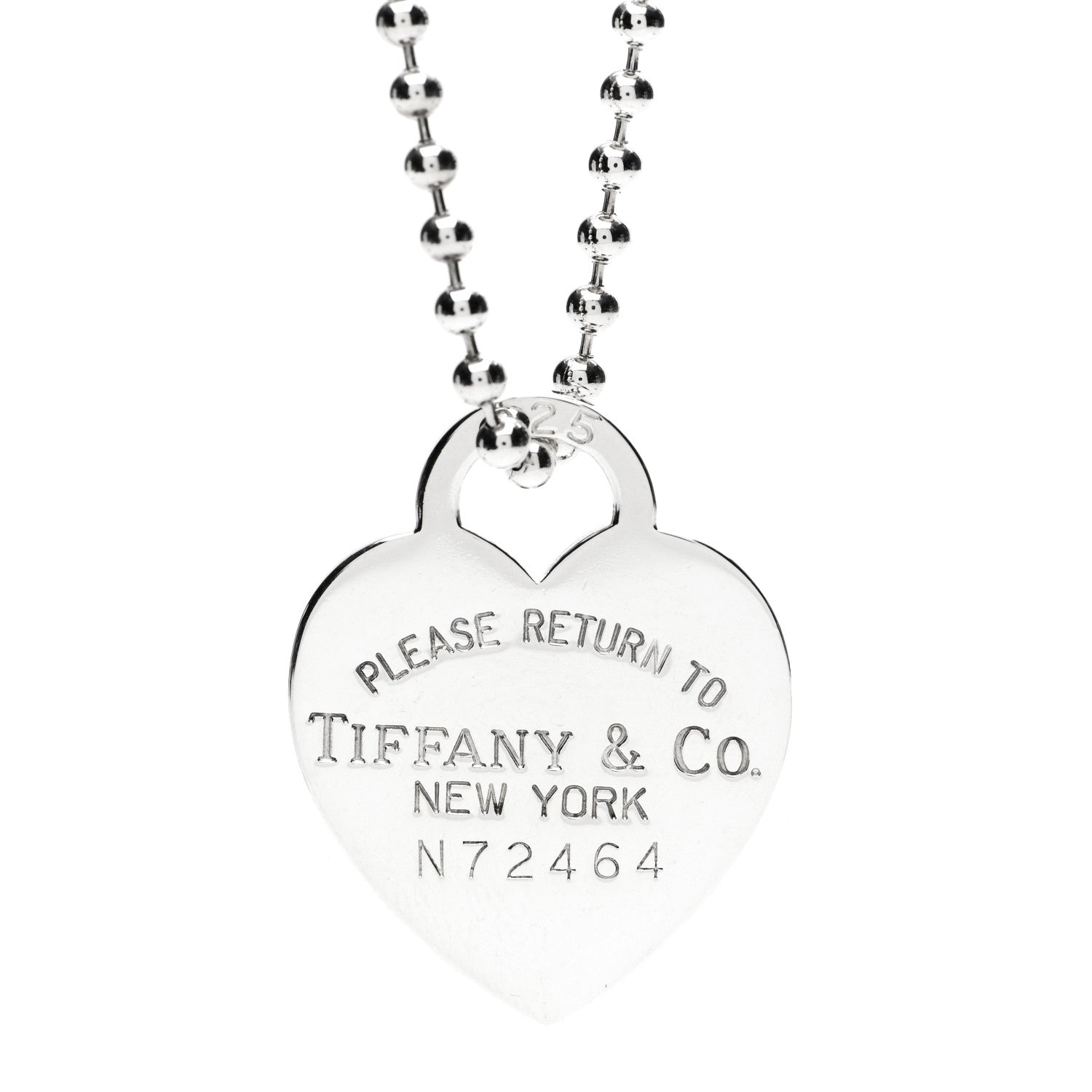 Tiffany Sterling Silver Long Return to Tiffany Heart Pendant Necklace 3 of 5