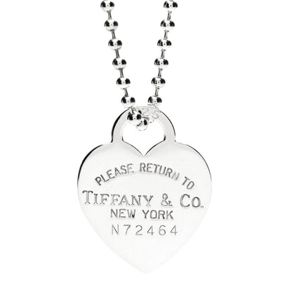 Tiffany Sterling Silver Long Return to Tiffany Heart Pendant Necklace 3 of 5