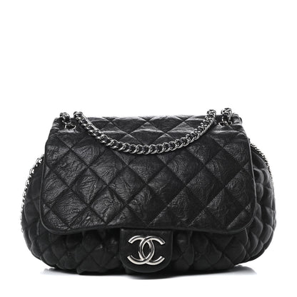 Chanel Washed Lambskin Quilted Large Chain Around Flap Black 1 of 12