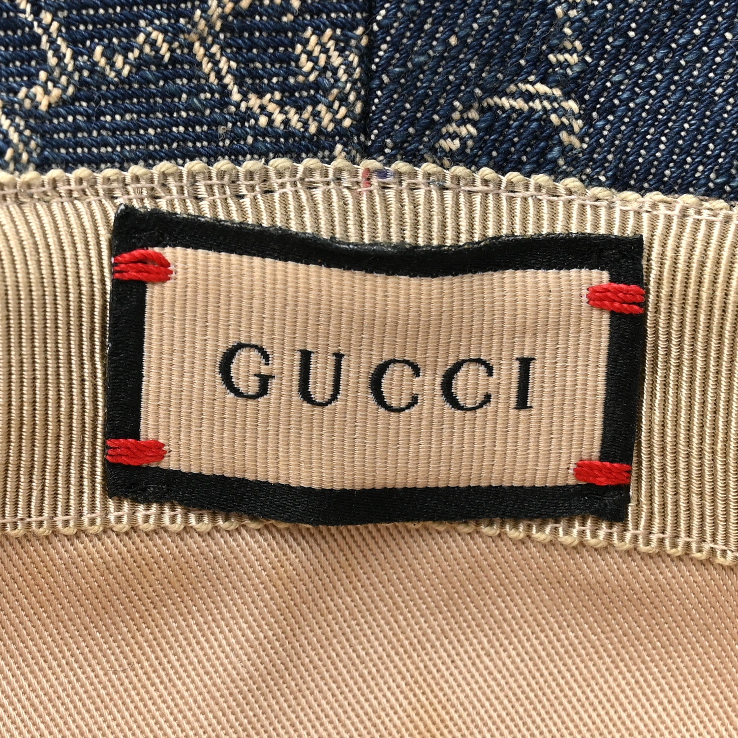 Gucci Eco Washed Denim GG Monogram Brim Hat L Blue Ivory 8 of 10