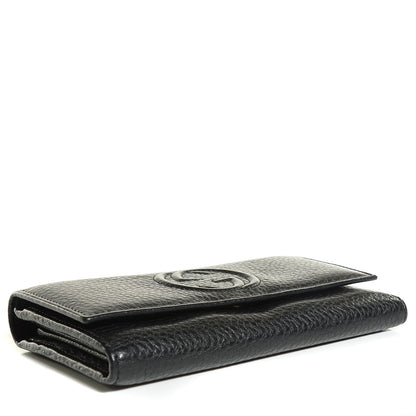 Gucci Pebbled Calfskin Large Soho Continental Wallet Black 4 of 8