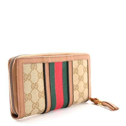 Gucci Monogram Web Rania Zip Around Wallet Khaki 3 of 8