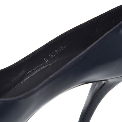 Chanel Lambskin Cap Toe CC Pumps 38.5 Marine Fonce Black 8 of 12