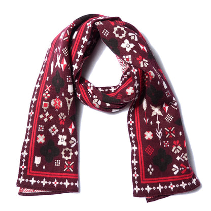 Louis Vuitton Wool Maille Flocon Scarf Scandinavian Red 1 of 4