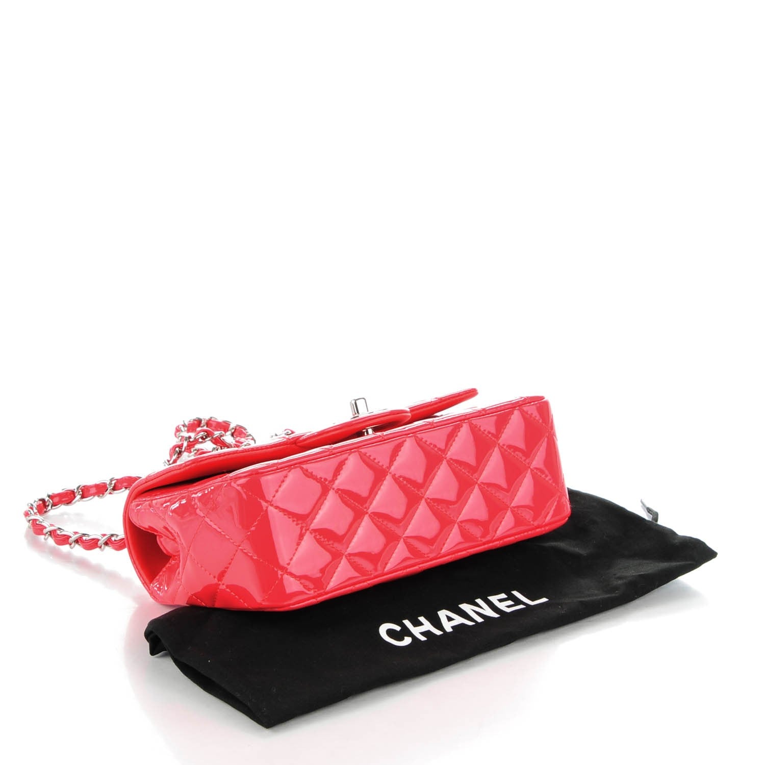Chanel Patent Calfskin Quilted Mini Rectangular Flap Coral 4 of 7
