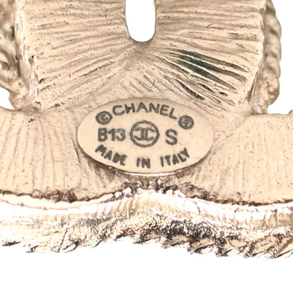 Chanel Enamel CC Earrings Coral Gold 4 of 4