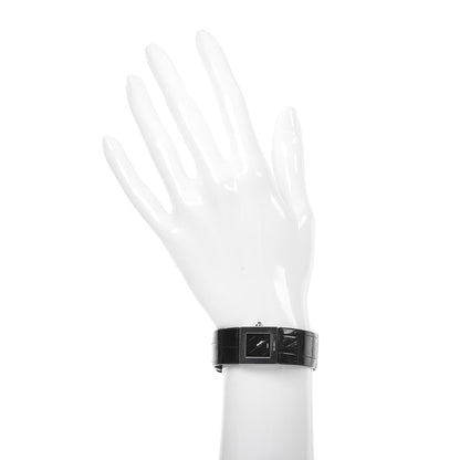 Chanel Stainless Steel Alligator 19mm Acier Quartz Watch Black 2 of 9