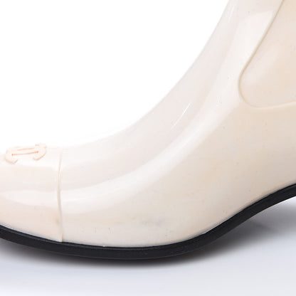 Chanel Rubber Camellia Rain Boots 40 Off White 9 of 9
