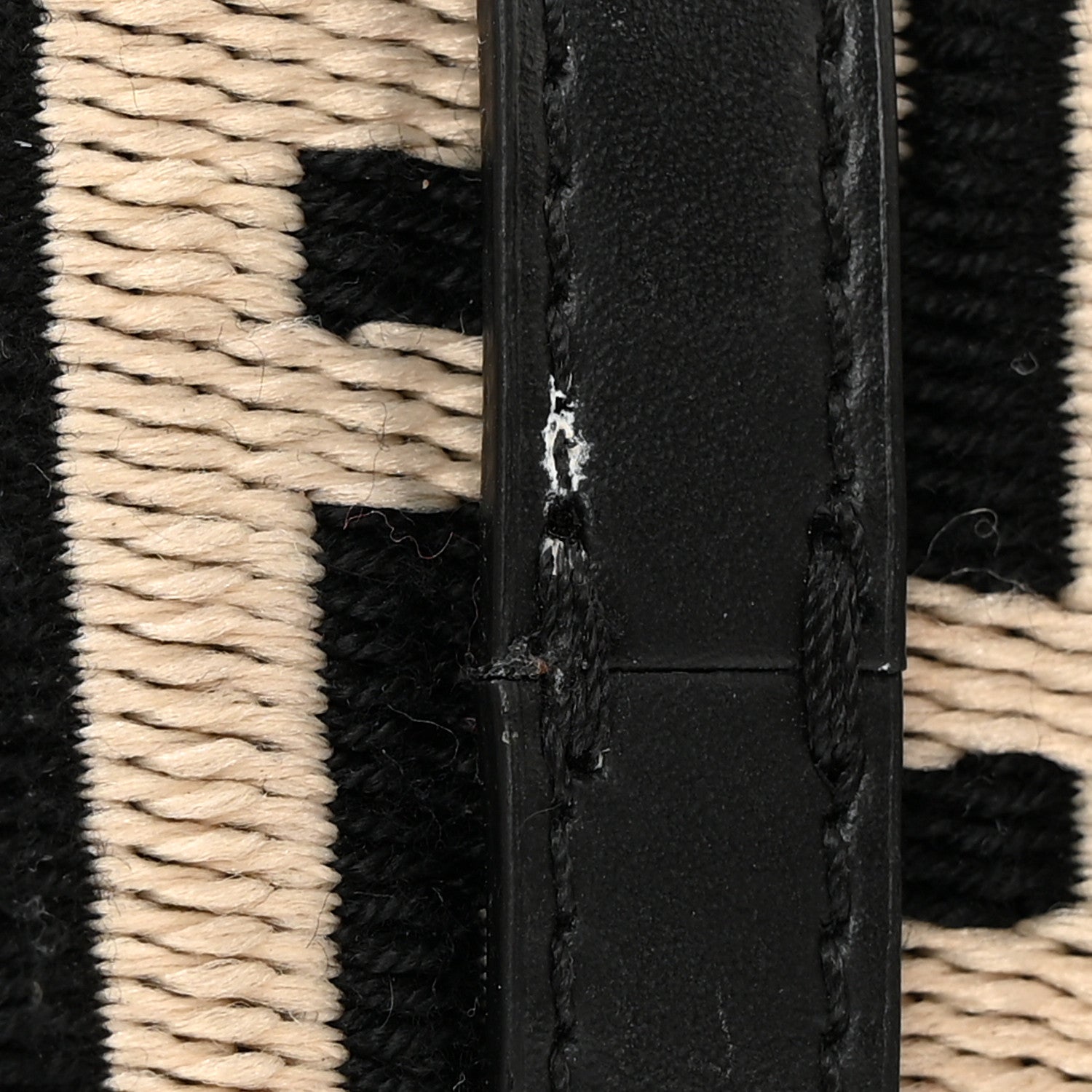 Fendi Jacquard Ribbon Vitello King FF Bi-Color Intreccio Adjustable Strap You Black White 6 of 8