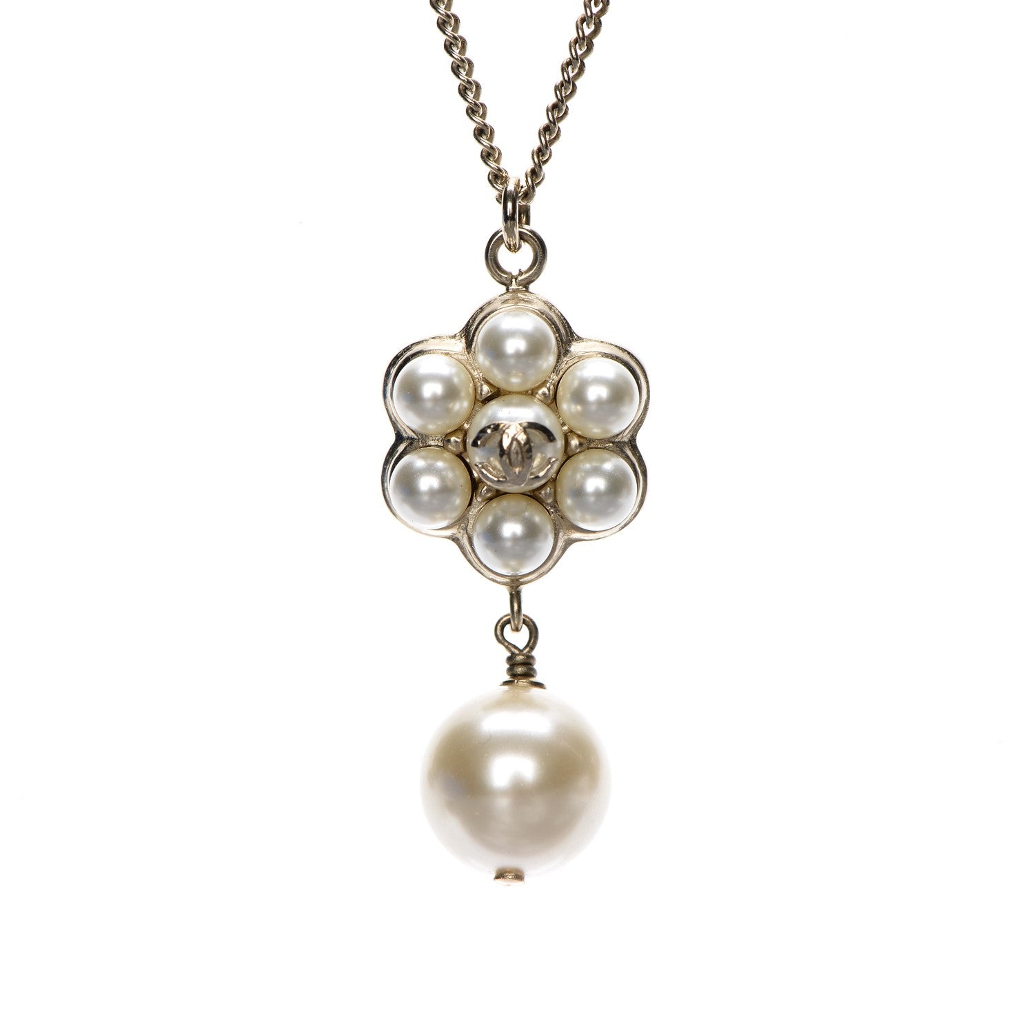 Chanel Pearl CC Drop Necklace Gold 3 of 6