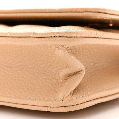 Chanel Caviar Quilted Wallet On Chain WOC Beige 11 of 12