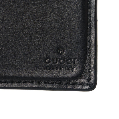 Gucci GG Supreme Monogram Selleria Calfskin Web New Web Bi-Fold Wallet Black 6 of 7