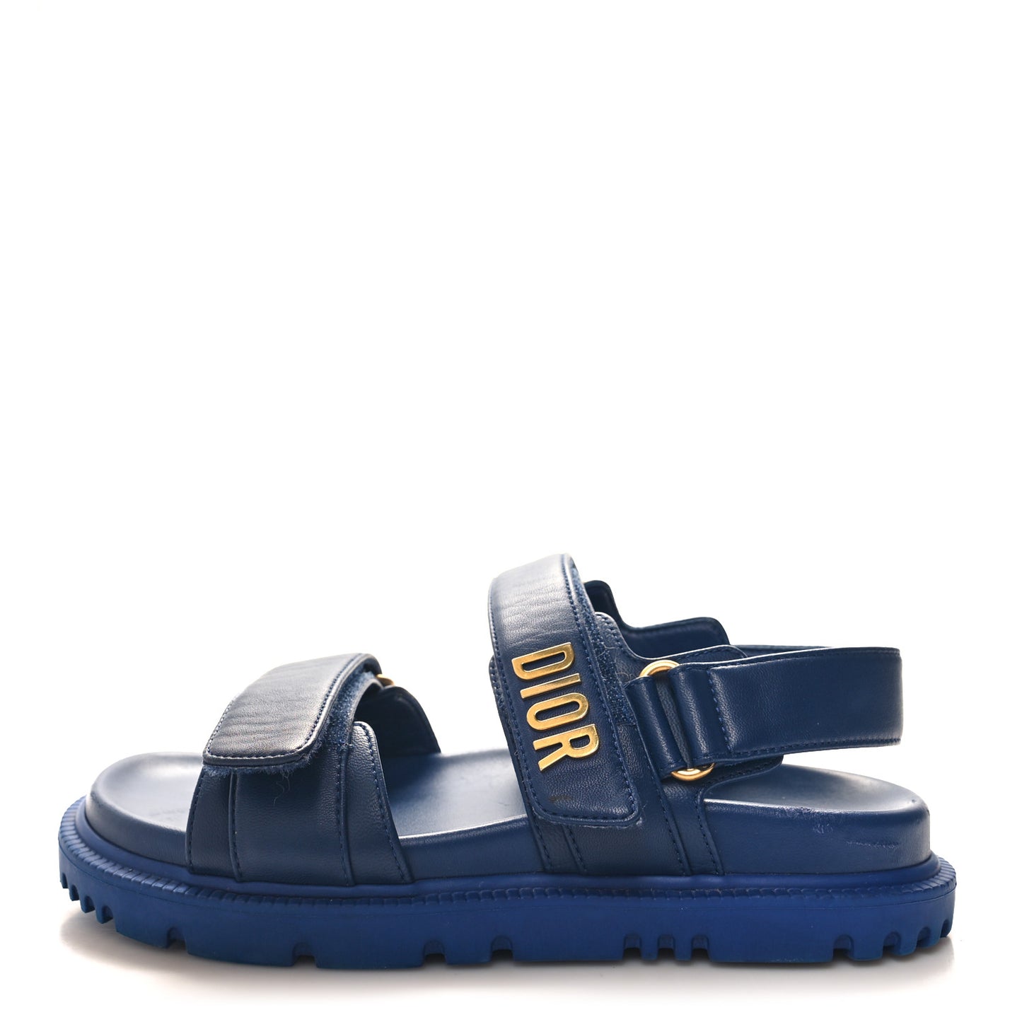 Lambskin Dioract 10mm Sandals 35 Deep Blue