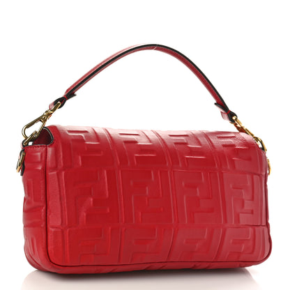 Fendi Nappa FF 1974 Embossed Baguette Fragola 2 of 7