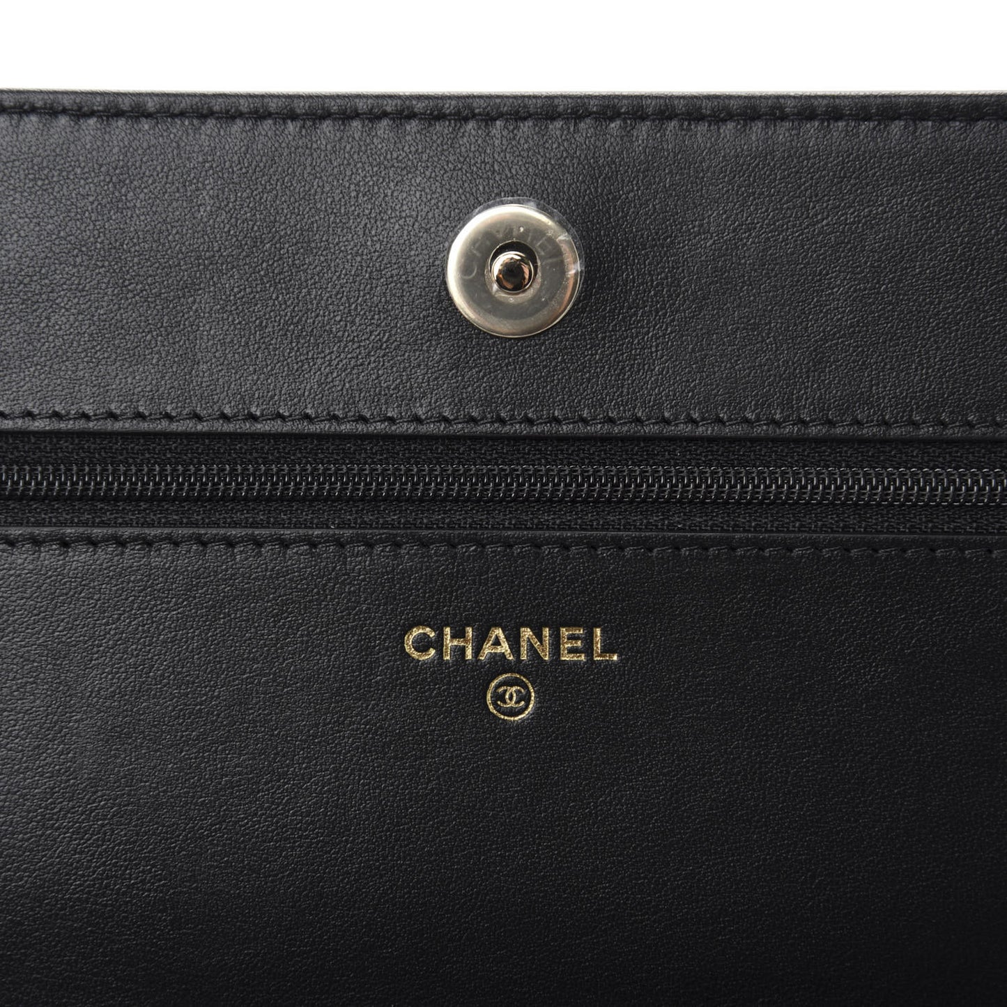 Caviar Camellia Embossed Wallet On Chain WOC Black