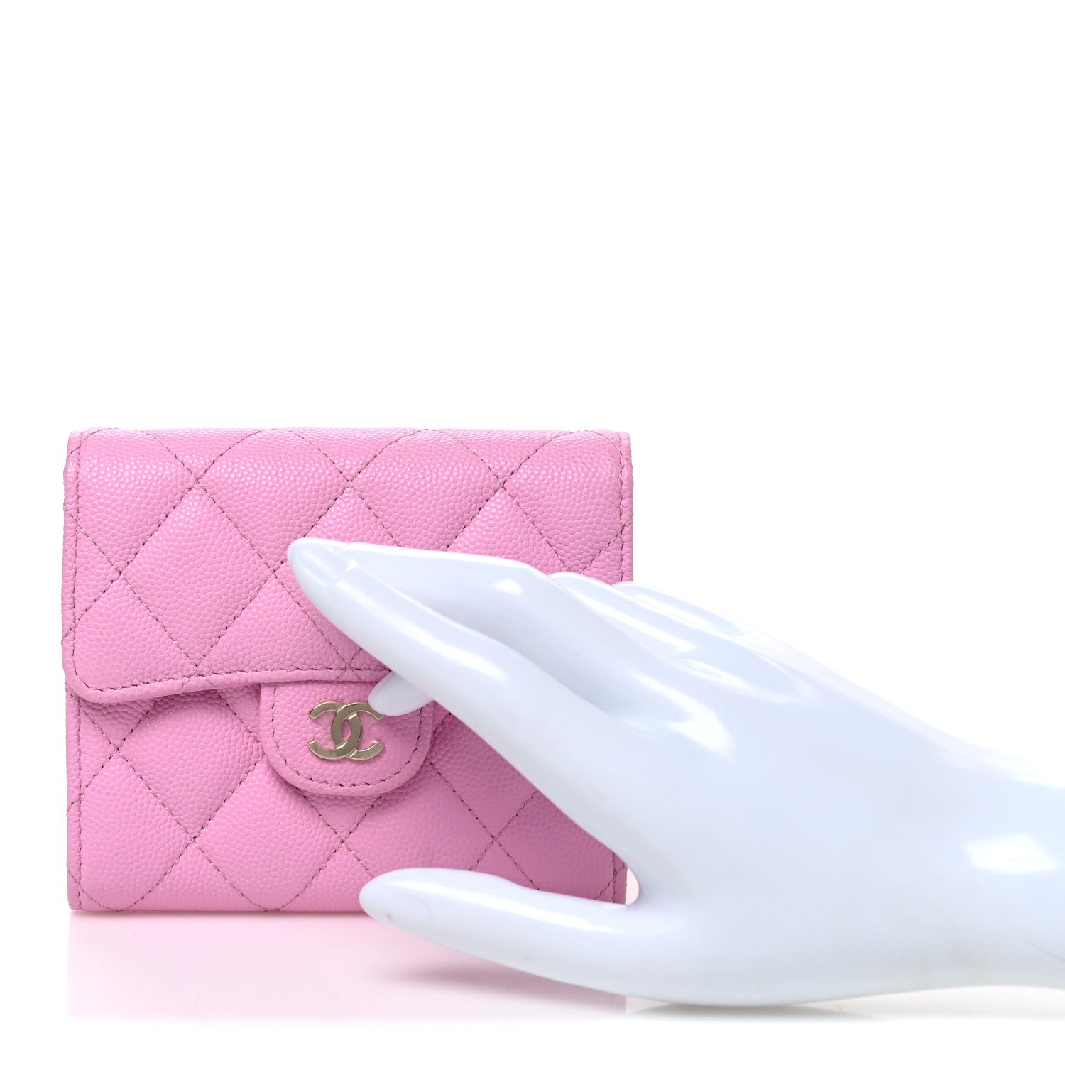 Chanel Caviar Quilted Compact Flap Wallet Light Pink Light Pink 2 of 8