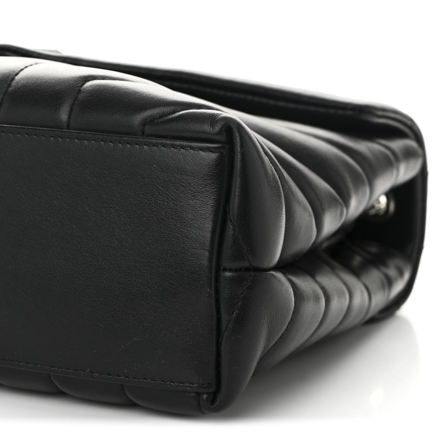 Calfskin Y Quilted Monogram Small Loulou Chain Satchel Black