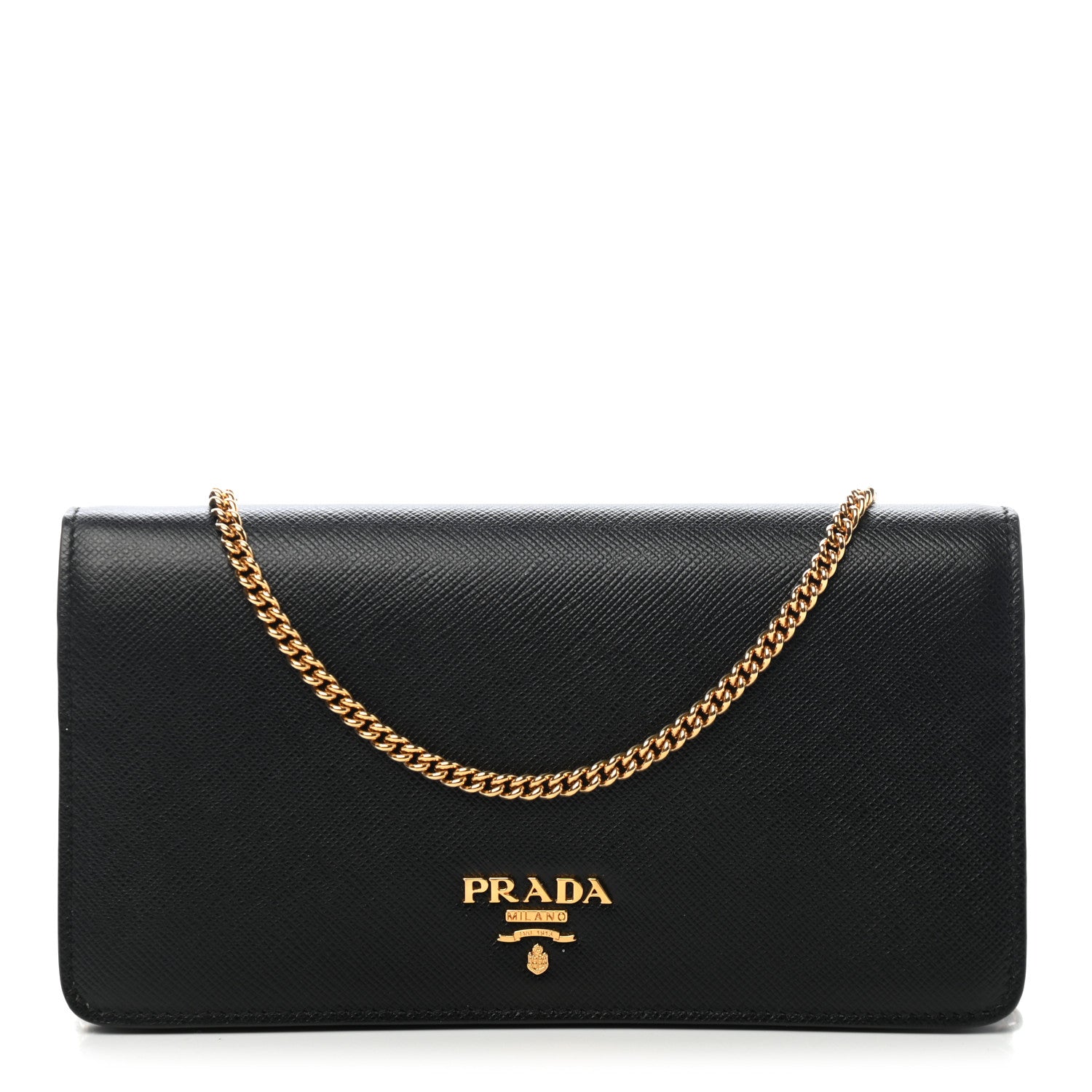 Prada Saffiano Metal Oro Mini Bag Black 2 of 15