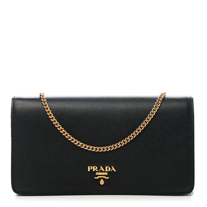 Prada Saffiano Metal Oro Mini Bag Black 2 of 15