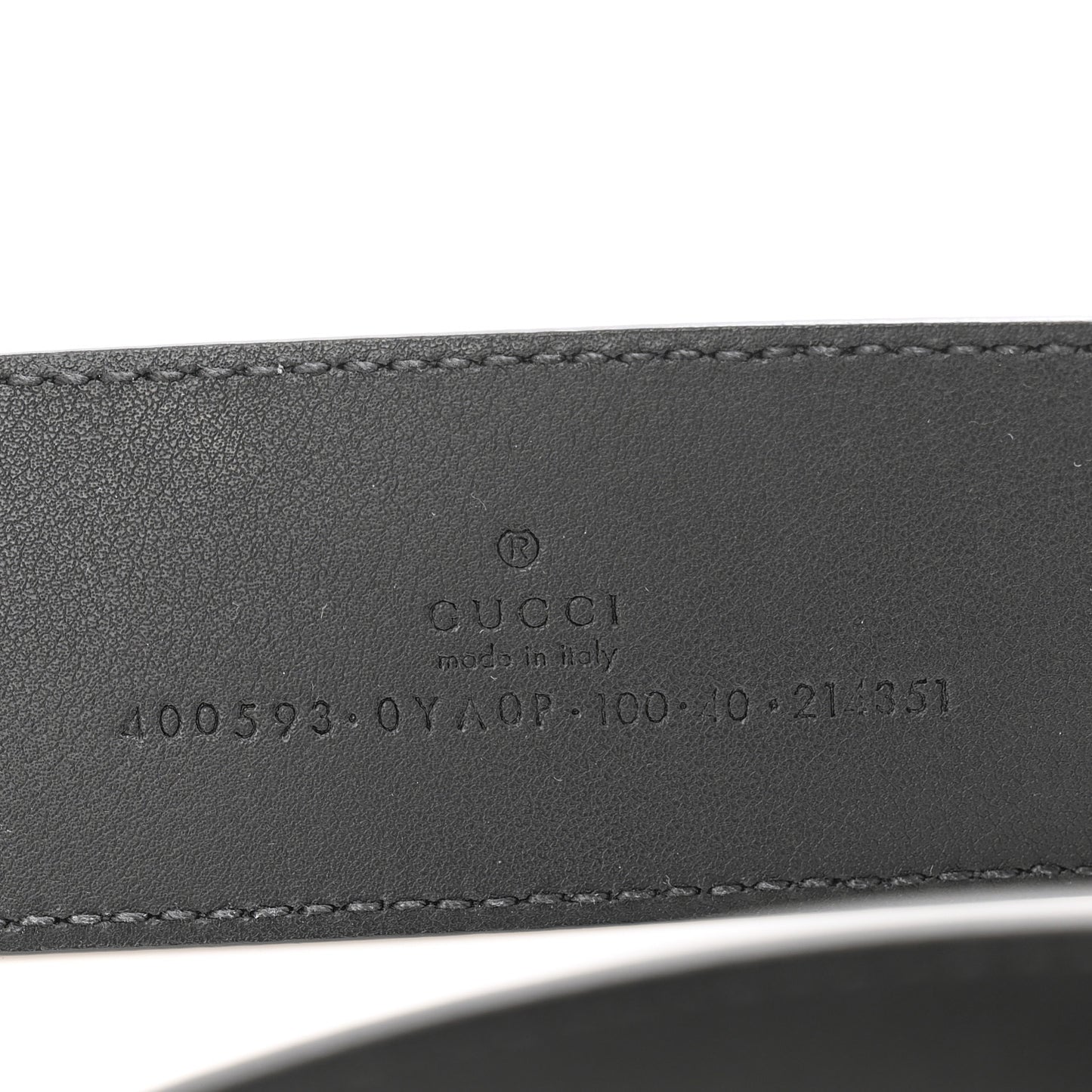 Plutone Calfskin Palladium Double G 40mm Belt 100 40 Black