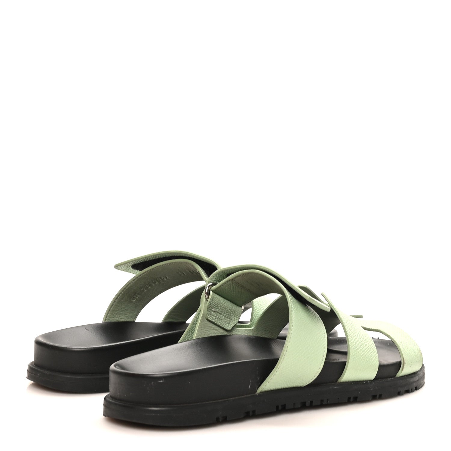 Hermes Epsom Womens Chypre Sandals 37 Vert Jade 5 of 10