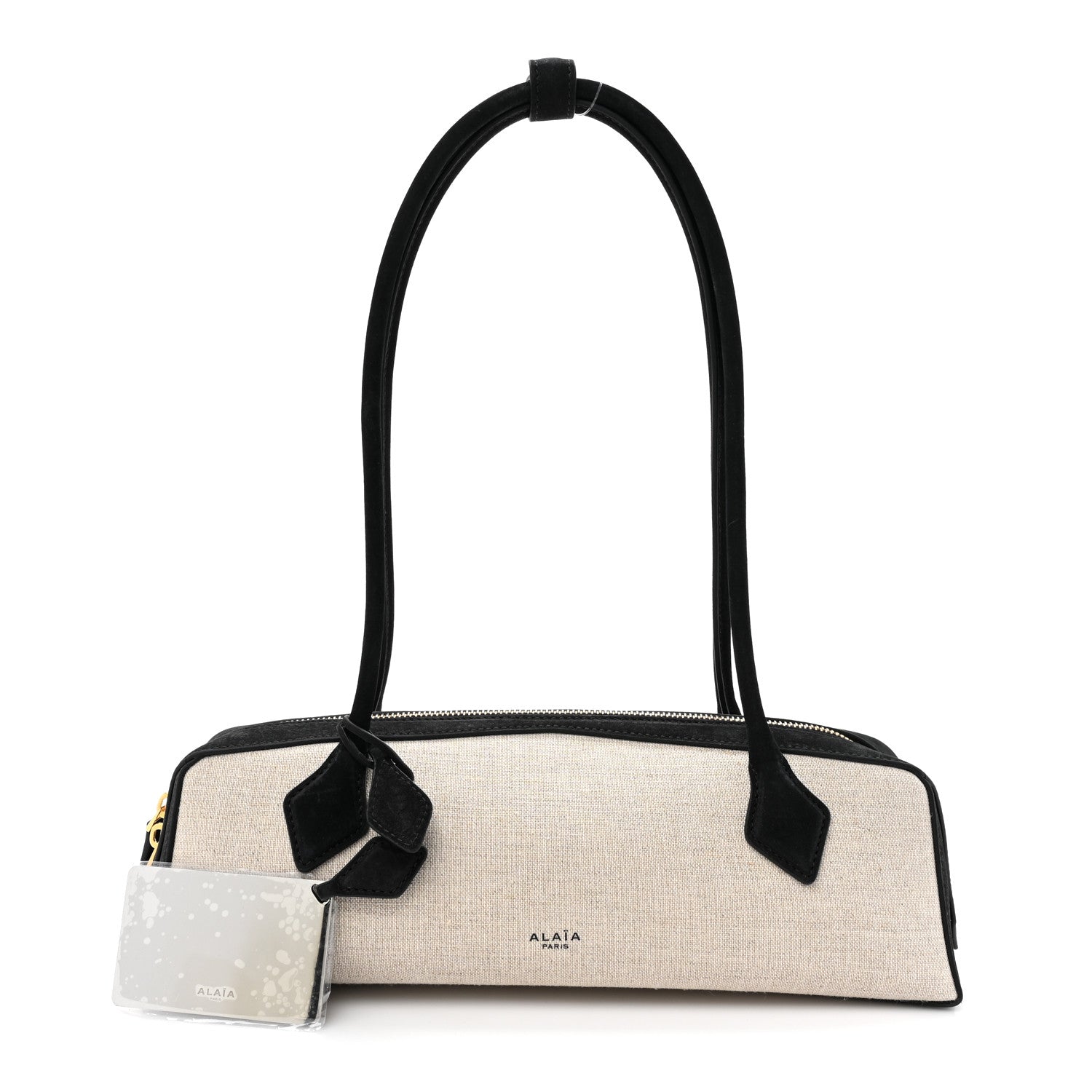 Alaia Canvas Nubuck Medium Le Teckel Bag Black 3 of 11