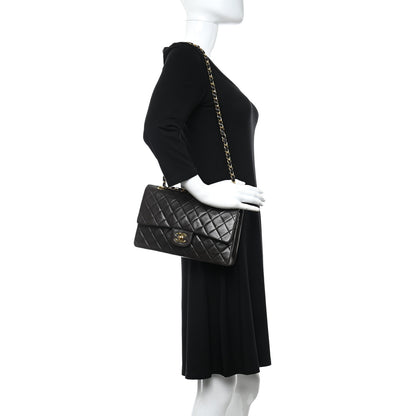 Chanel Lambskin Quilted Medium Double Flap Dark Brown 3 of 14