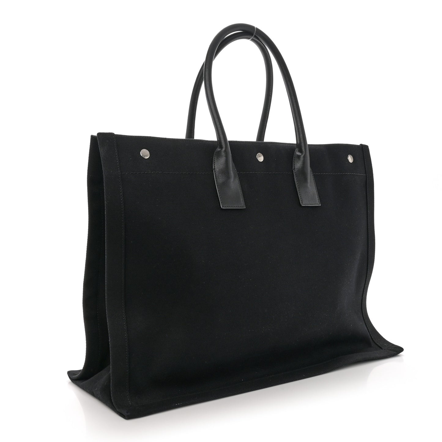 Linen Calfskin Rive Gauche Tote Black