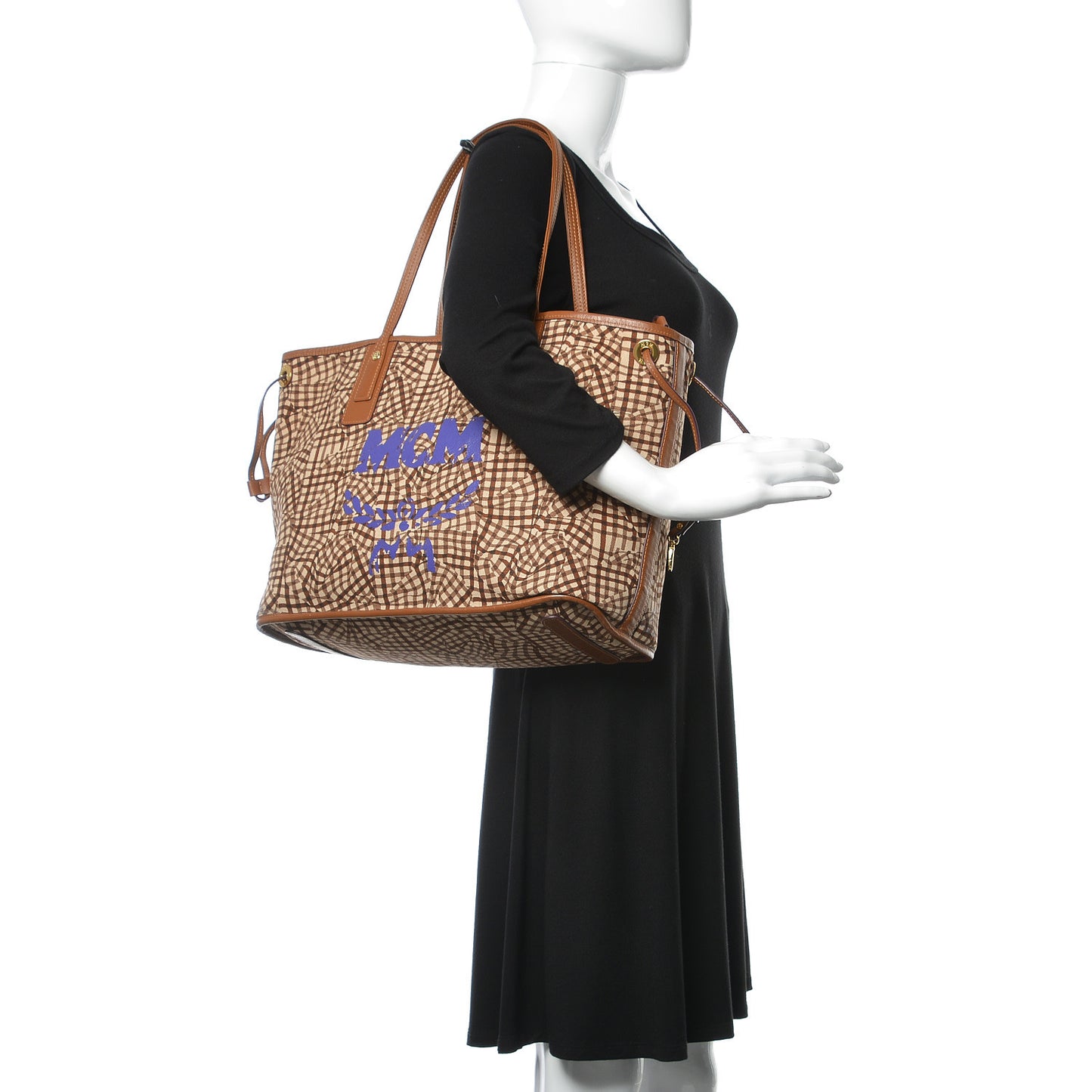 Visetos Medium Liz Reversible Shopper Tote Cognac