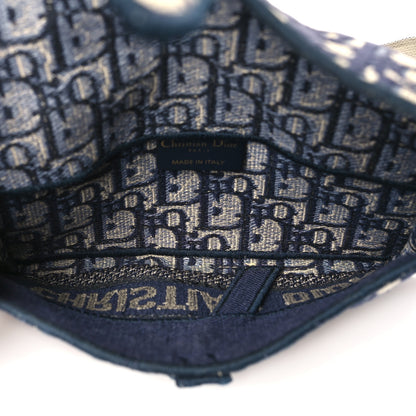 Christian Dior Oblique Slim Saddle Pouch Blue 5 of 10