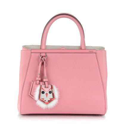 Fendi Vitello Elite Flamingo Mink Monster Charm Petite 2Jours Tote Pink Multicolor 1 of 8