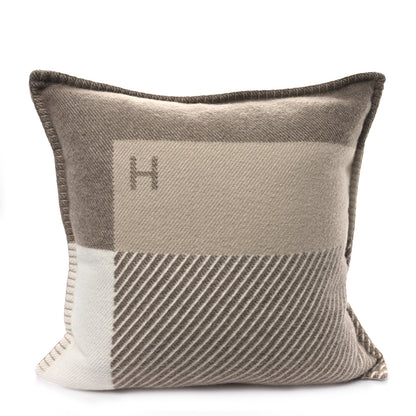Hermes Wool Cashmere H Riviera Pillow Seigle 2 of 3
