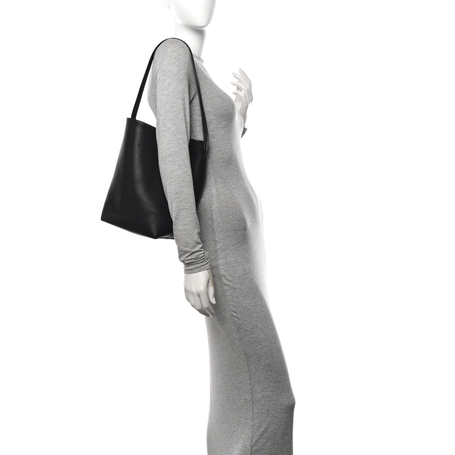 The Row Polished Saddle Calfskin Medium N/S Park Tote Black 2 of 12