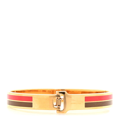 Fendi Brass Enamel FF Bracelet L Gold Black Red 3 of 7