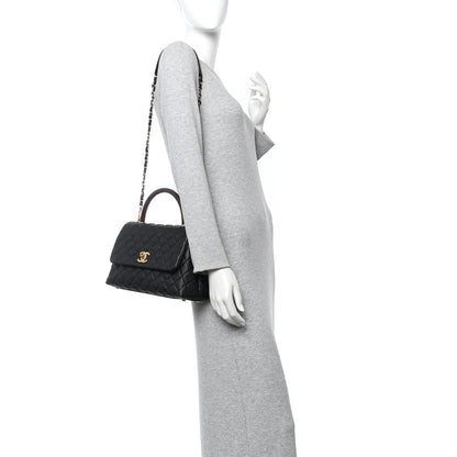 Chanel Caviar Lizard Quilted Small Coco Handle Flap Black 2 of 10