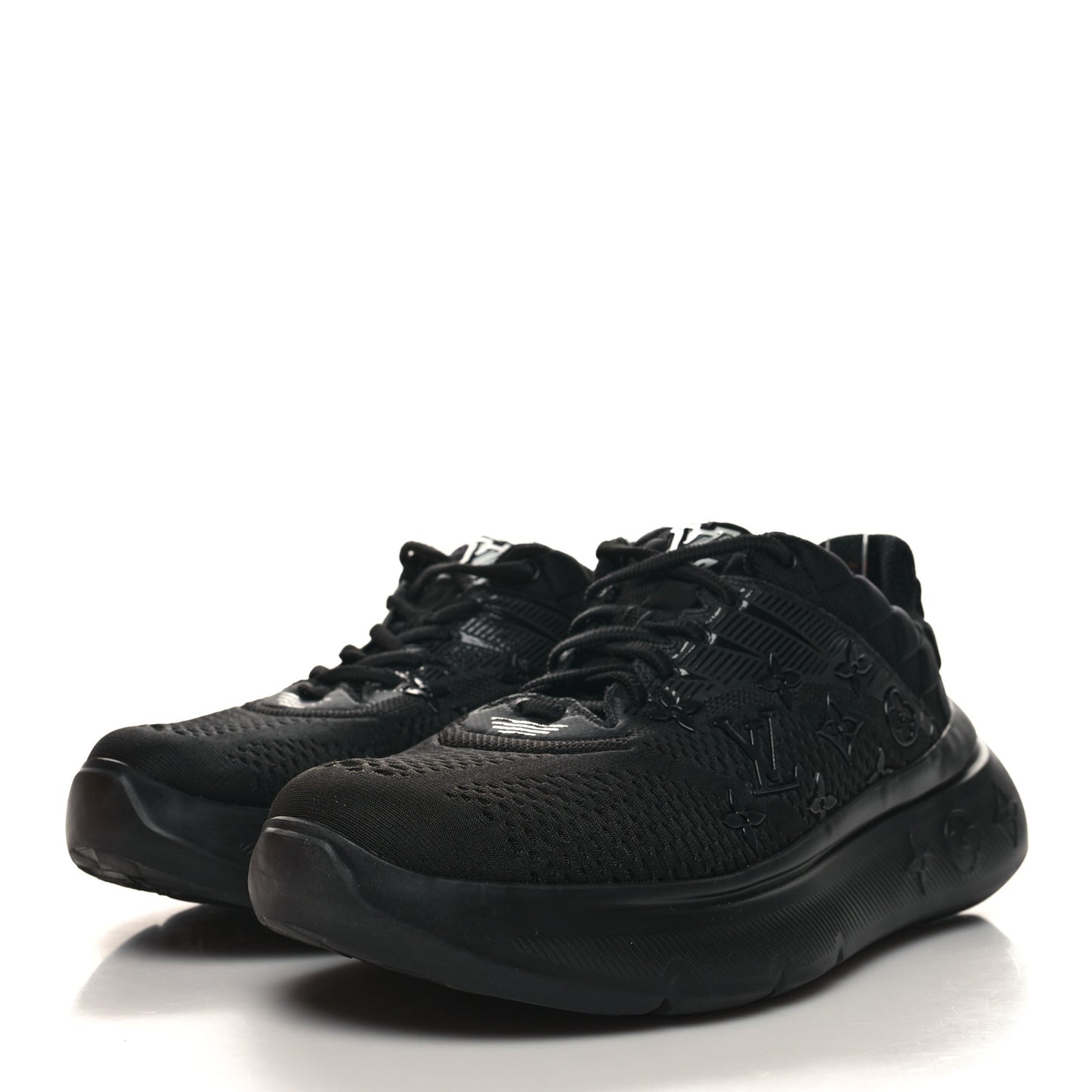 Monogram Damier Knit Mens Show Up Sneakers 8.5 Black