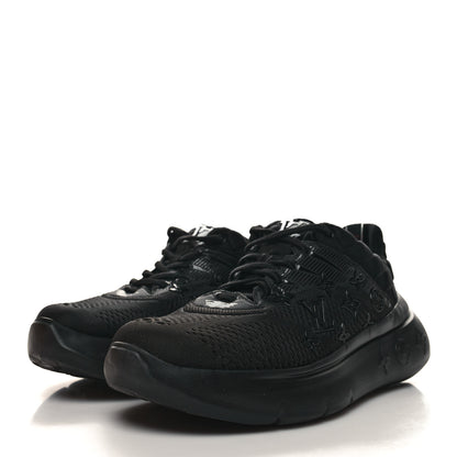 Louis Vuitton Monogram Damier Knit Mens Show Up Sneakers 8.5 Black 3 of 8