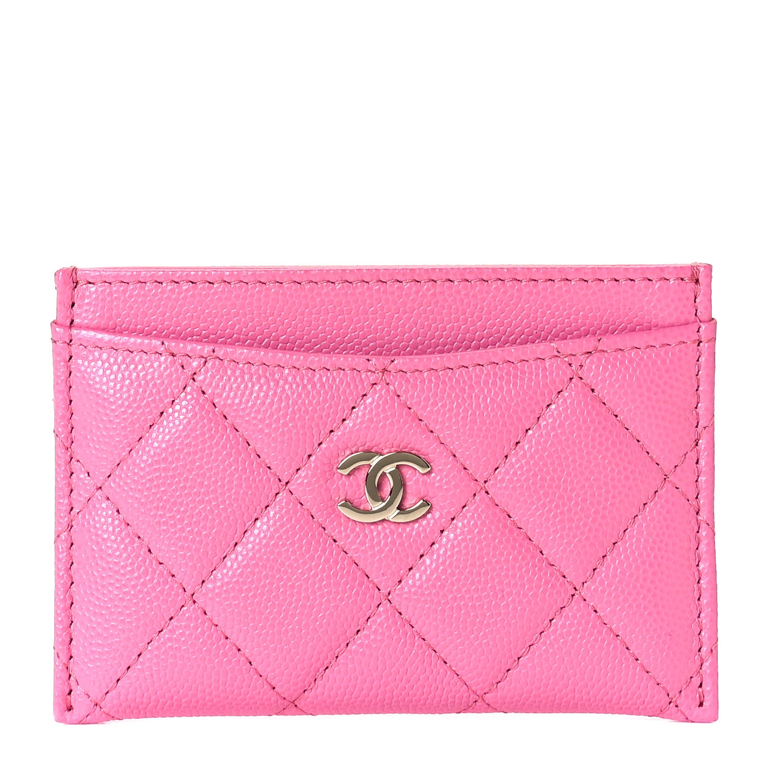 Chanel Caviar Quilted Card Holder Pink 1 of 9