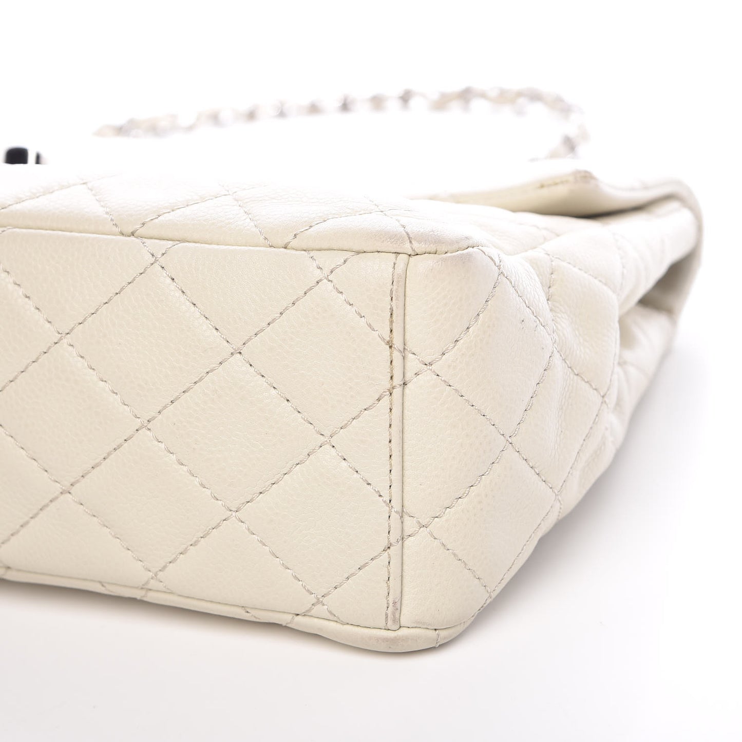 Caviar Quilted Maxi Single Flap White