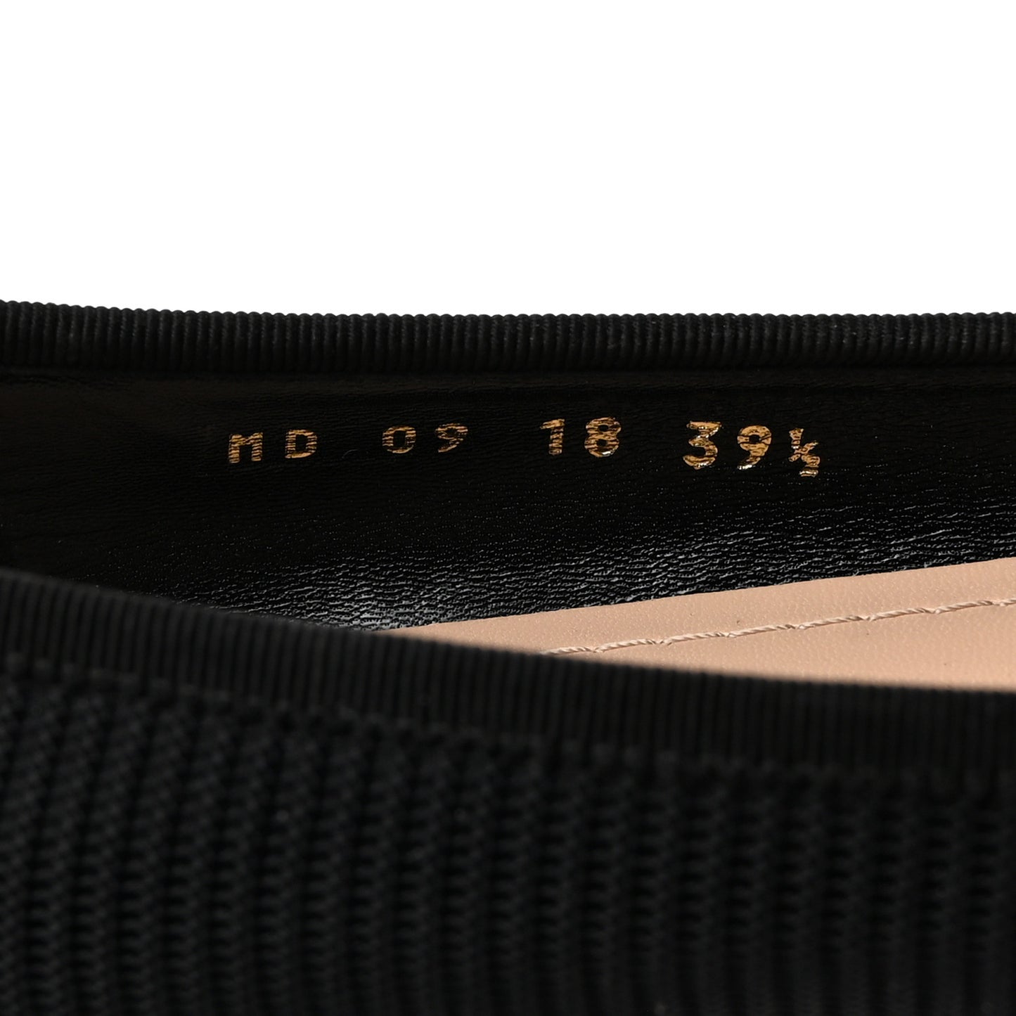 Fabric Ribbon Embroidered J'Adior Ballet Flats 39.5 Black