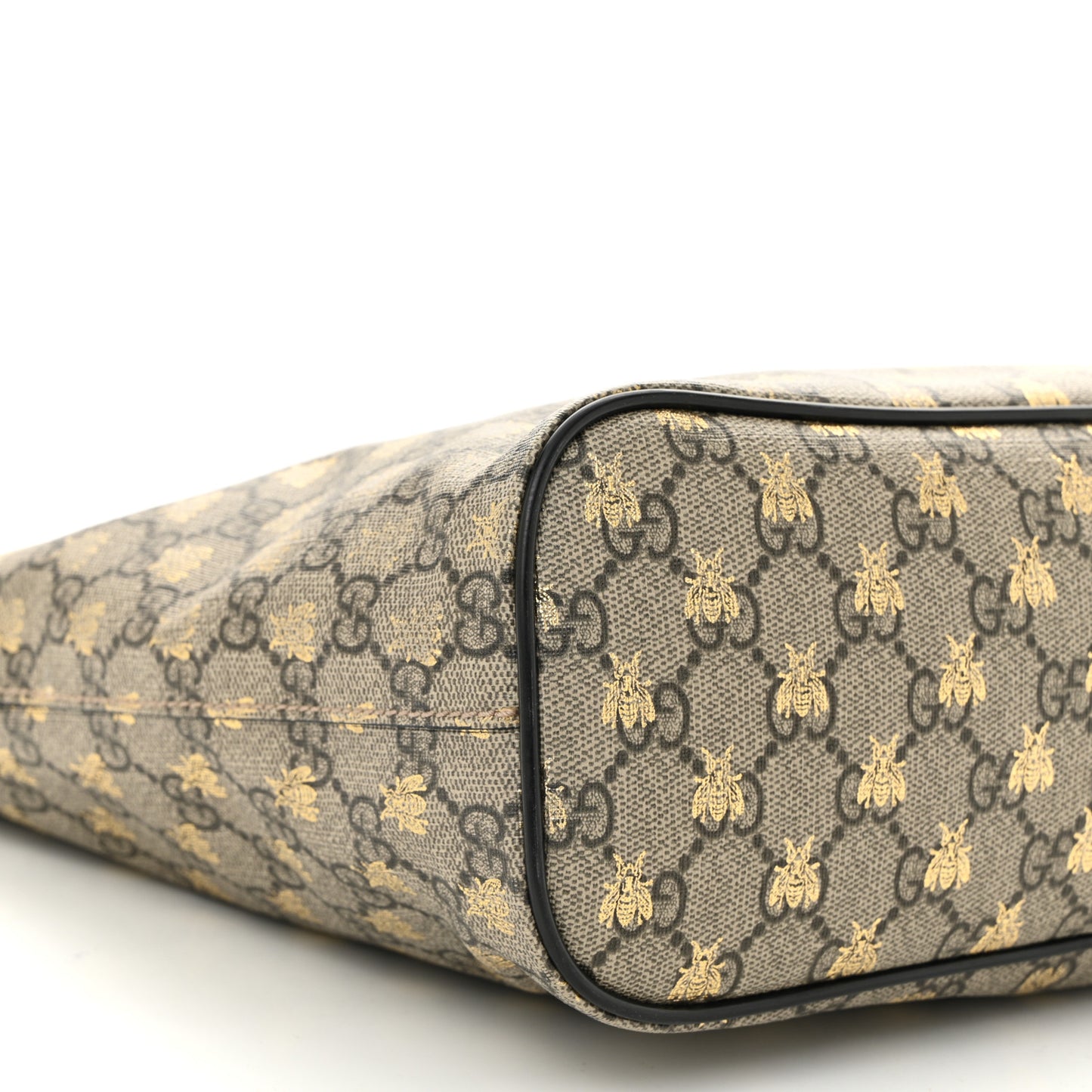Soft GG Supreme Monogram Bees Small Crossbody Tote Beige Oro Black