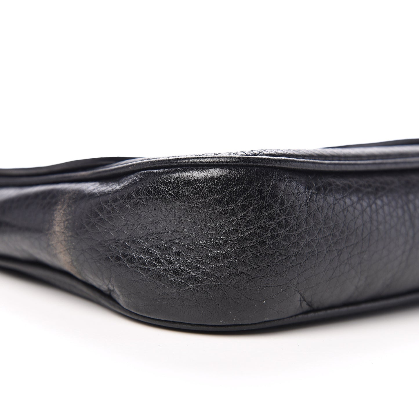Pebbled Calfskin Medium Soho Flap Crossbody Black