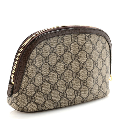Gucci GG Supreme Monogram Textured Calfskin Web Large Ophidia Cosmetic Case Beige Ebony New Acero 3 of 7