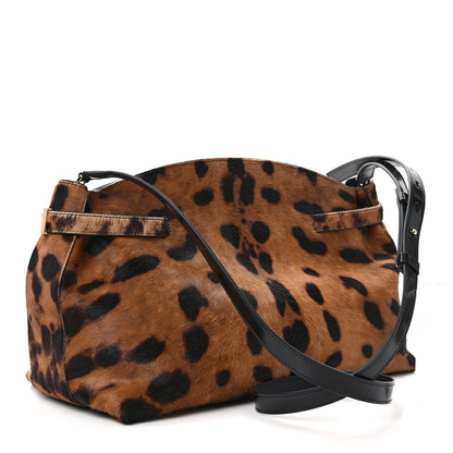 Salvatore Ferragamo Calfskin Pony Hair Hug Shoulder Bag Beige Testo Di Moro Black 3 of 10