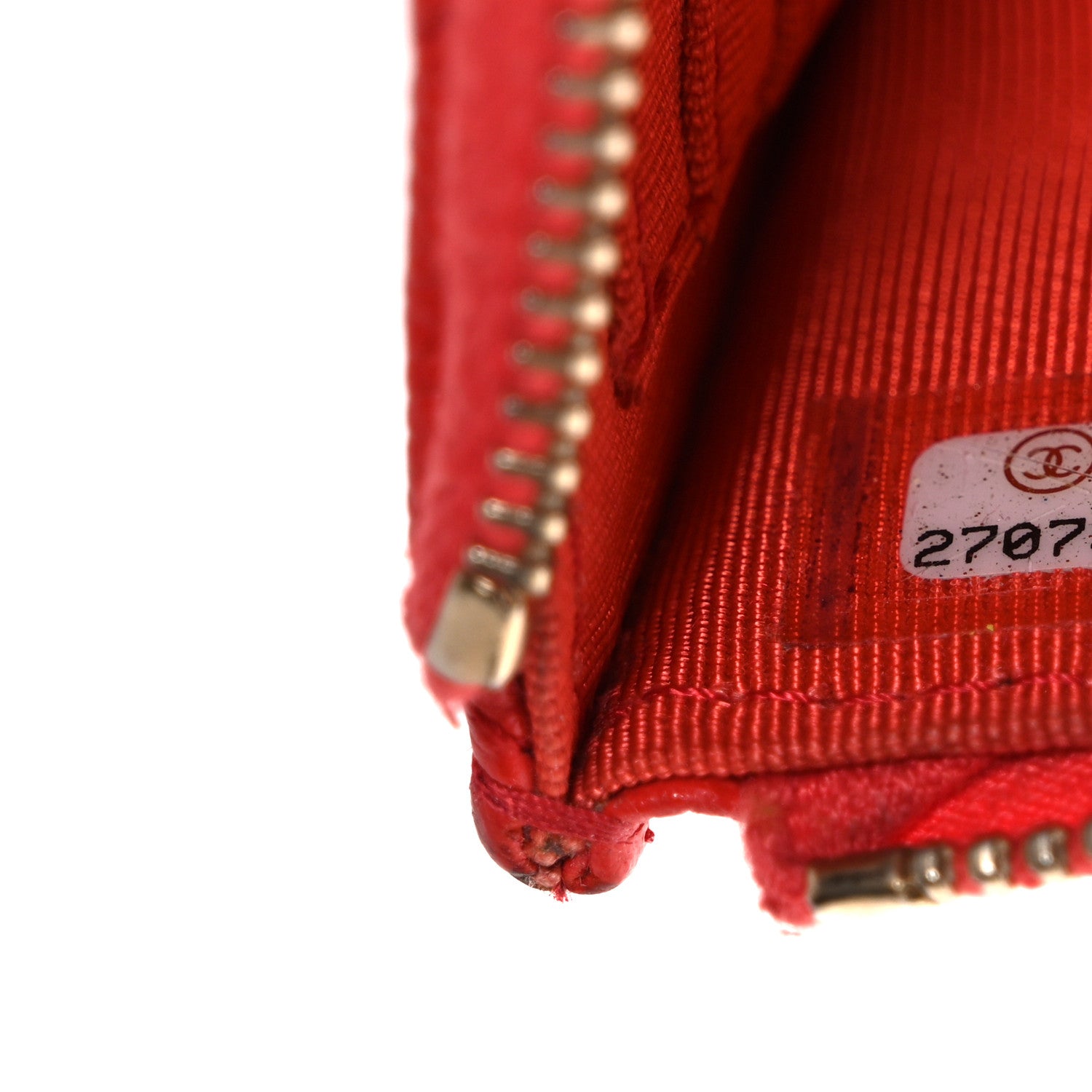 Chanel Caviar Quilted Classic Zip Pouch Red 7 of 8